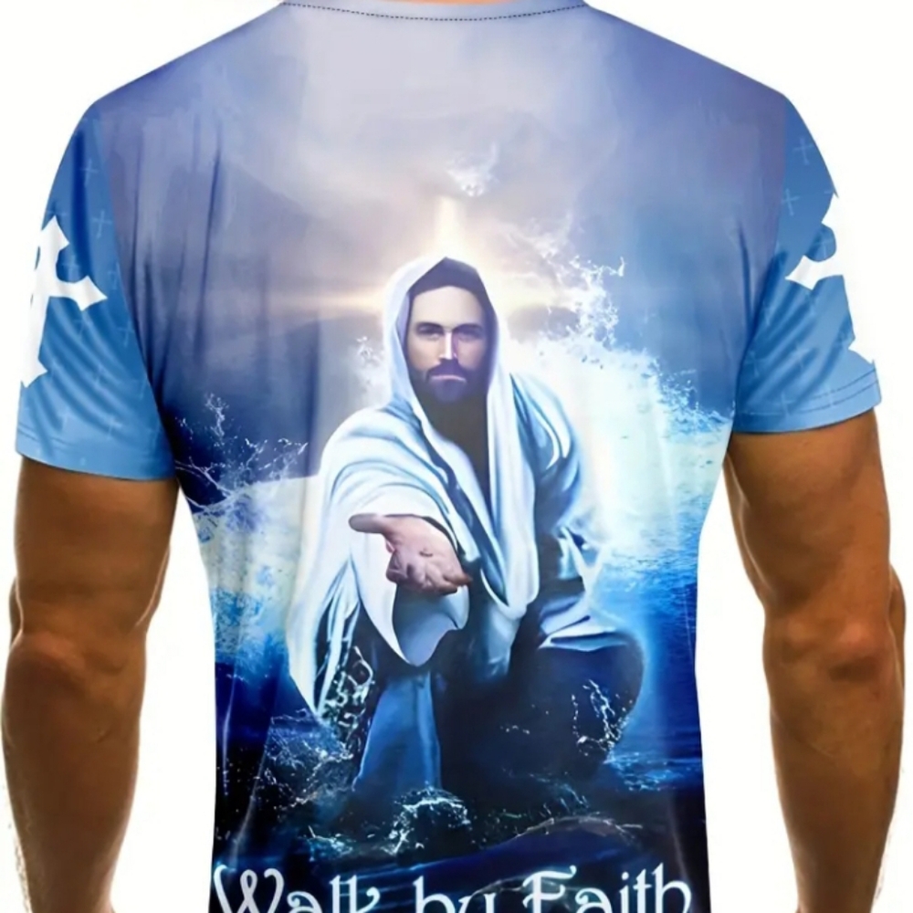 Mens Boho Graphic Crew Neck T-Shirt - Soft Slight Stretc...